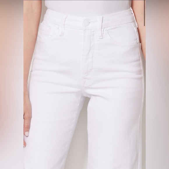 Good American Good Waist High Rise Wide Leg Palazzo Jeans in White Sz 8/29 - Picture 7 of 11